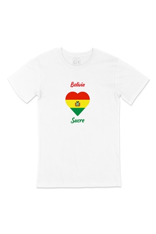Sucre Bolivya Bayraklı Kalpli Tişört