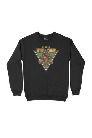 Summer Wild Camp Siyah Sweatshirt
