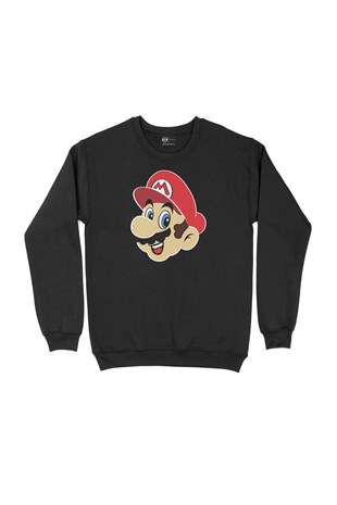 Super Mario Siyah Sweatshirt