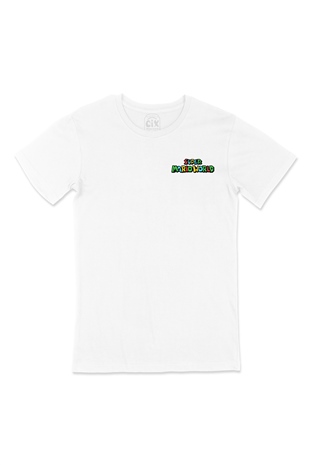 Super Mario World Cep Logo Tasarımlı Beyaz Tişört
