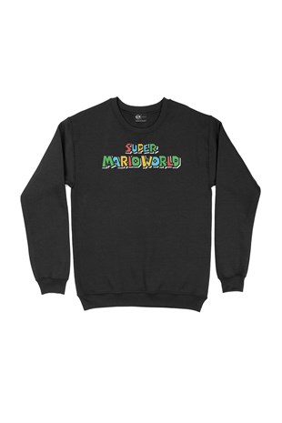 Super Mario World Siyah Sweatshirt