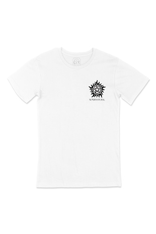 Supernatural Cep Logo Tasarımlı Beyaz Tişört