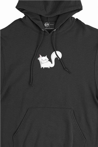 Sweet Cat  Minimal Kapşonlu Sweatshirt Hoodie