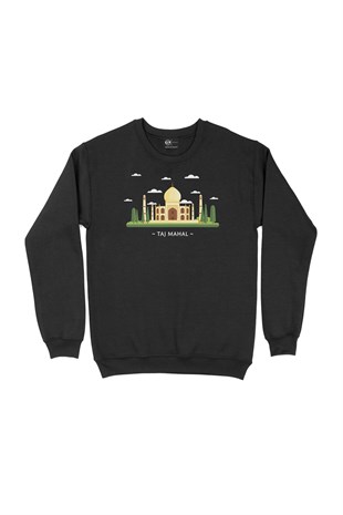 Taç Mahal Siyah Sweatshirt