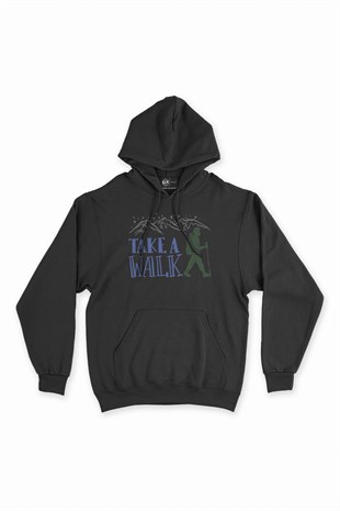 Taka A Walk Siyah Kapşonlu Sweatshirt Hoodie