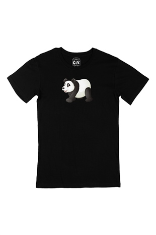 Tatlı Panda Tasarım Siyah Tişört