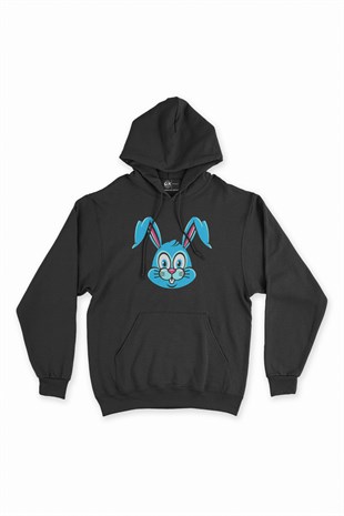 Tavşancık Siyah Kapşonlu Sweatshirt Hoodie