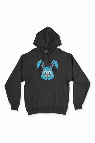 Tavşancık Siyah Kapşonlu Sweatshirt Hoodie