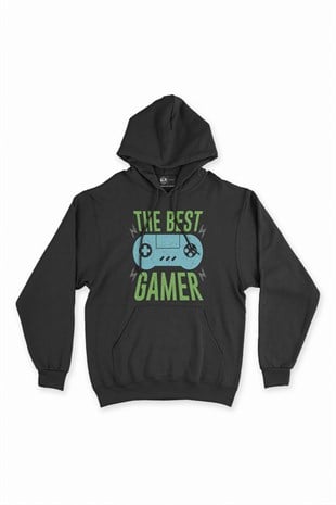 The Best Gamer Siyah Kapşonlu Sweatshirt Hoodie