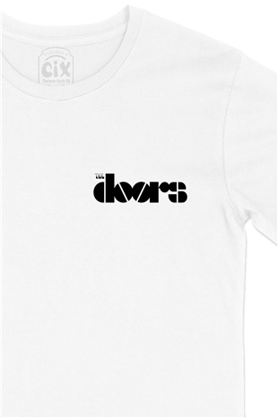 The Doors Cep Logo Tasarımlı Beyaz Tişört