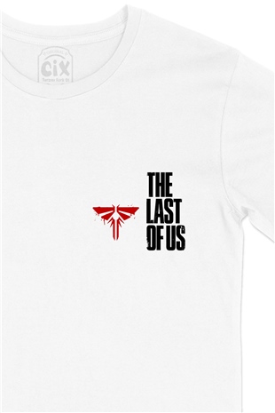 The Last Of Us Cep Logo Tasarımlı Beyaz Tişört
