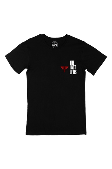 The Last Of Us Cep Logo Tasarımlı Siyah Tişört