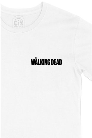 The Walking Dead Cep Logo Tasarımlı Beyaz Tişört