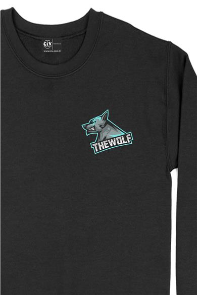 The Wolf Kurt Cep Tasarım Baskılı Sweatshirt