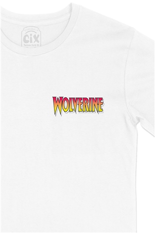 The Wolverine Cep Logo Tasarımlı Beyaz Tişört