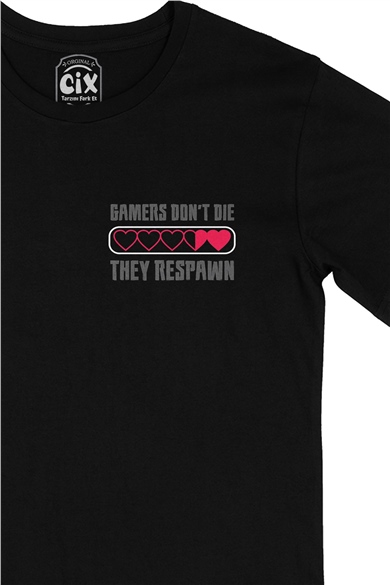 They Respawn Cep Logo Tasarımlı Siyah Tişört