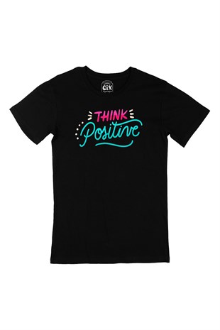 Think Positive Siyah Tişört