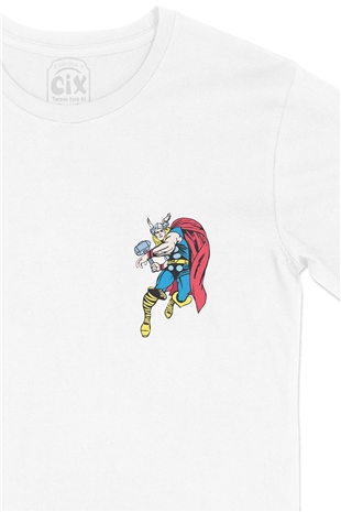 Thor Cep Logo Tasarımlı Beyaz Tişört