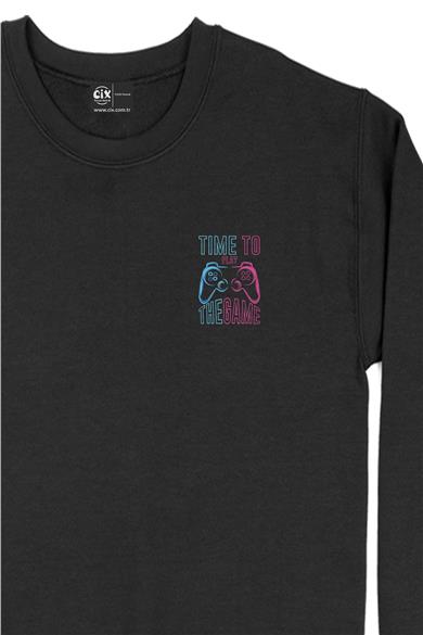 Time To Play The Game Cep Tasarım Baskılı Sweatshirt