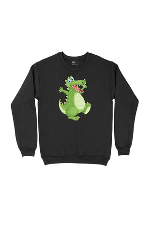 Timsah Siyah Sweatshirt