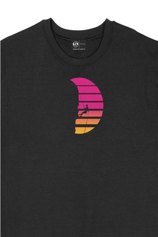 Tırmanış Tasarım Siyah Sweatshirt