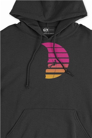 Tırmanış Tasarım Siyah Sweatshirt Hoodie