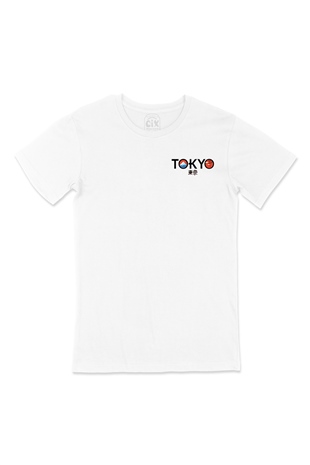 Tokyo Cep Logo Tasarımlı Beyaz Tişört