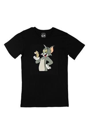 Tom Jerry Kedi Fare Siyah Tişört
