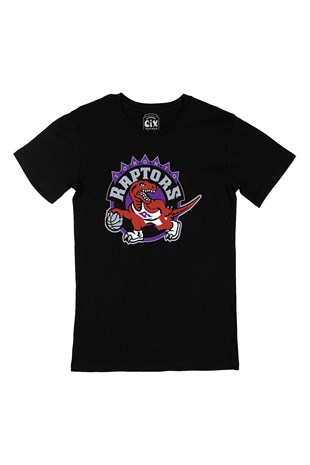 Toronto Raptors Logolu Siyah Tişört