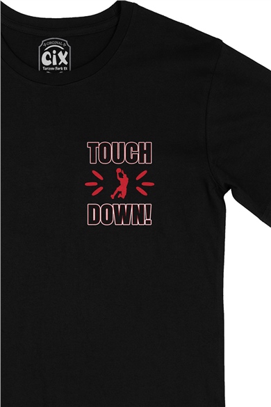 Touch And Down Basketball Cep Logo Tasarımlı Siyah Tişört
