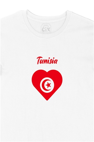 Tunus Bayraklı Kalpli Tişört