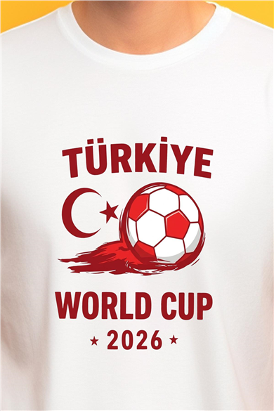 Türkiye Tasarımlı Dünya Kupası 2026 Beyaz Tişört