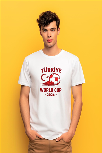 Türkiye Tasarımlı Dünya Kupası 2026 Beyaz Tişört