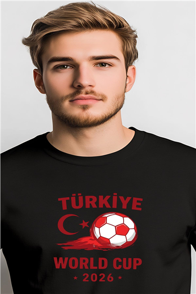 Türkiye Tasarımlı Dünya Kupası 2026 Siyah Tişört