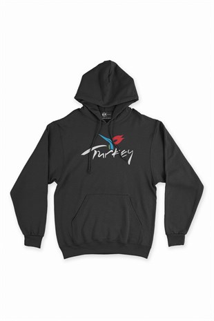 Türkiye Turizm Laleli Siyah Kapşonlu Sweatshirt Hoodie