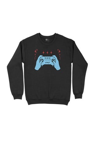 Turkuaz Joystick Siyah Sweatshirt