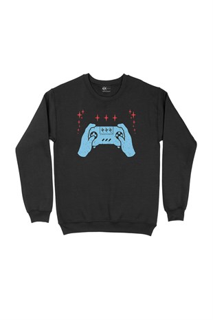 Turkuaz Joystick Siyah Sweatshirt