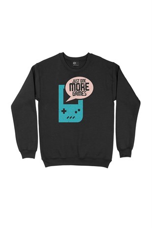 Turkuaz Just One More Game Siyah Sweatshirt
