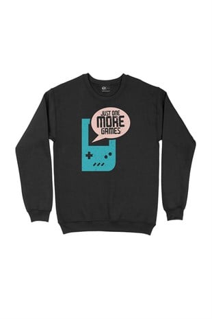 Turkuaz Just One More Game Siyah Sweatshirt