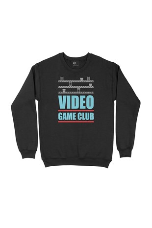 Turkuaz Video Game Club Siyah Sweatshirt