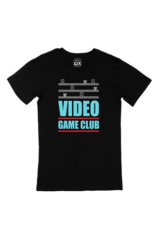 Turkuaz Video Game Club Siyah Tişört