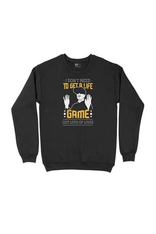 Turuncu Dont Need Life Siyah Sweatshirt
