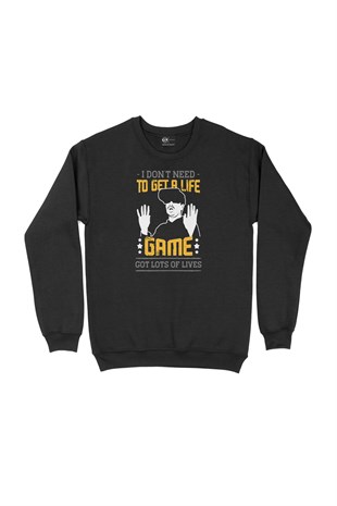 Turuncu Dont Need Life Siyah Sweatshirt