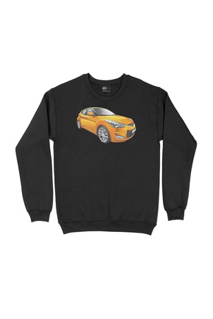 Turuncu Spor Araba Siyah Sweatshirt