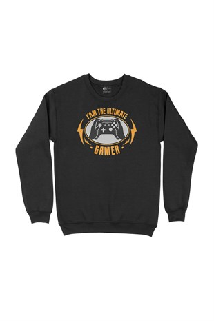 Turuncu Ultimate Gamer Siyah Sweatshirt