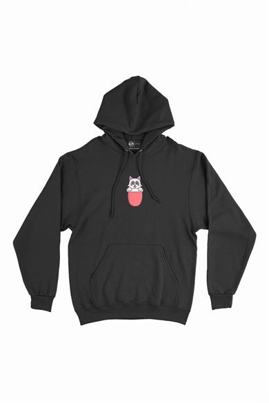 Tüylü Köpek Minimal Kapşonlu Sweatshirt Hoodie