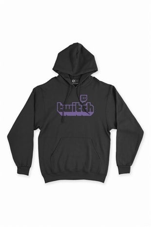 Twitch Siyah Kapşonlu Sweatshirt Hoodie