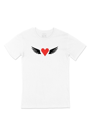 Uçan Kalp Kanatlı Tişört