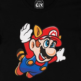 Uçan Mario Siyah Tişört
