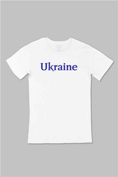 Ukrayna Ukraine Büyük Baskılı Beyaz Tişört